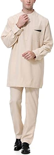 מכנסי חולצת קפטן של 2 חלקים שרוול ארוך צמרות מזרח התיכון קפטן בגדים אסלאמיים חליפה אתנית S-3xl