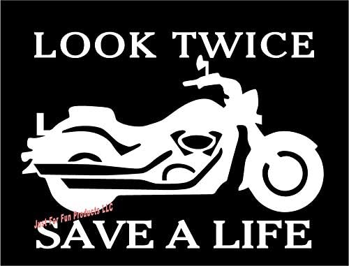 רק בשביל הכיף 6 x 4.25 תראו פעמיים שמור את החיים אופנוע אופנוע אופנוע אופניים ויניל למות מדבקות מדבקות,