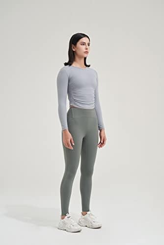 חולצות אימון של שרוול ארוך של Altiland לנשים, חדר כושר רך חמאה אתלטי יוגה