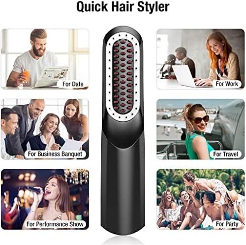 LXXSH USB גברים מחליק נשים נשים יישור שיער מברשת חימום מסרק מברשת שיער חשמלית להחלקת ברזל