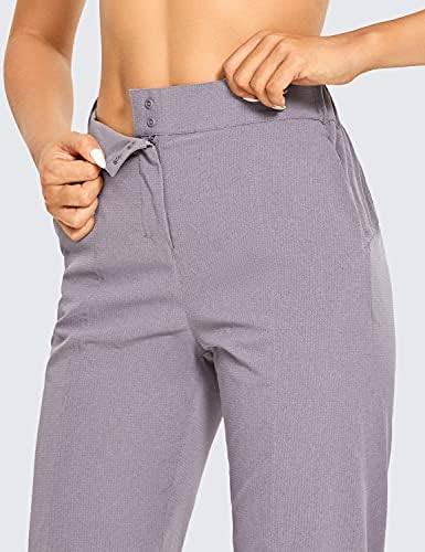 מכנסי אימון נושמים של Crz Yoga לנשים מכנסי אימון נושמים של מכנסי נסיעה במותניים גבוהים עם סגירת כפתורים