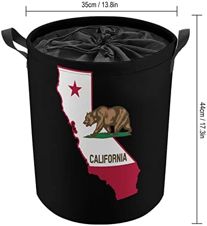 קליפורניה דוב דגל מפת כביסה מתקפל סל גדול כביסת קל משקל אחסון סל צעצוע ארגונית עם ידיות