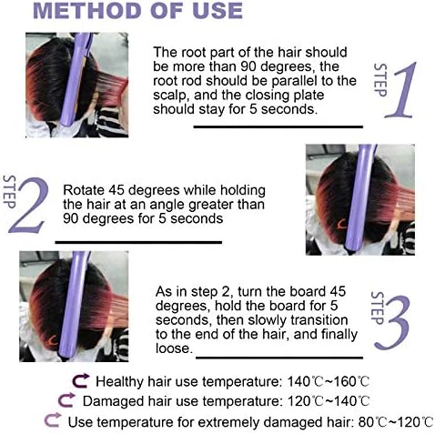מחליק שיער ברזל שטוח, מחליק שיער וסללר 2 ב -1, קרמיקה טורמלין מקצועית ברזל שטוח לכל שיער סוג 5 הילוכים