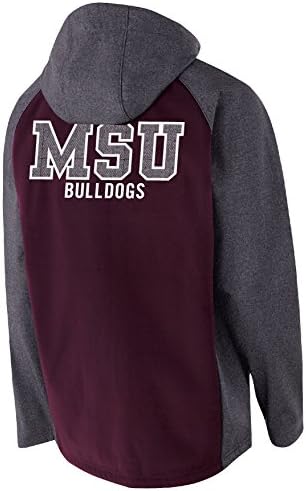 NCAA Mississippi State Bulldogs ז'קט מעטפת רכה של גברים, בינוני, הדפס/חום פחמן
