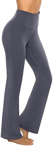 מכנסי יוגה מגוונים לנשים של Afitne עם כיסים, אימון מותניים גבוהים מכנסי יוגה מבטלים בקרת בטן 4 מכנסי